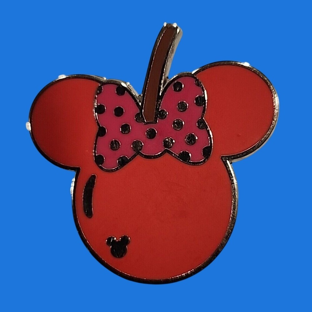 Disney Parks Hidden Mickey 2015 Minnie Mouse Candy Apple Red Enamel Trading Pin